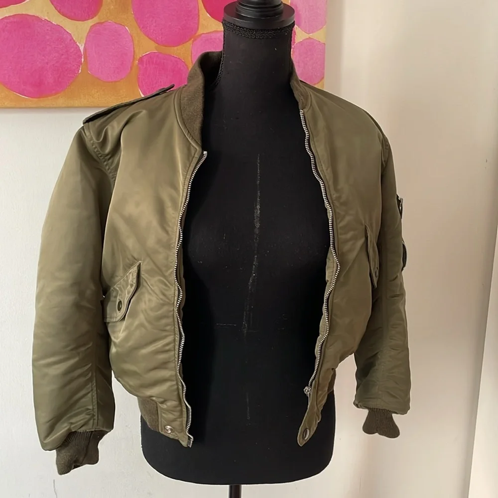 π Saint Laurent Green Padded Bomber Jacket - Picture 3 of 12